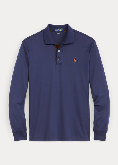 Ralph Lauren Custom Slim Fit Interlock Πόλο από Απαλό Βαμβάκι | Refined Navy