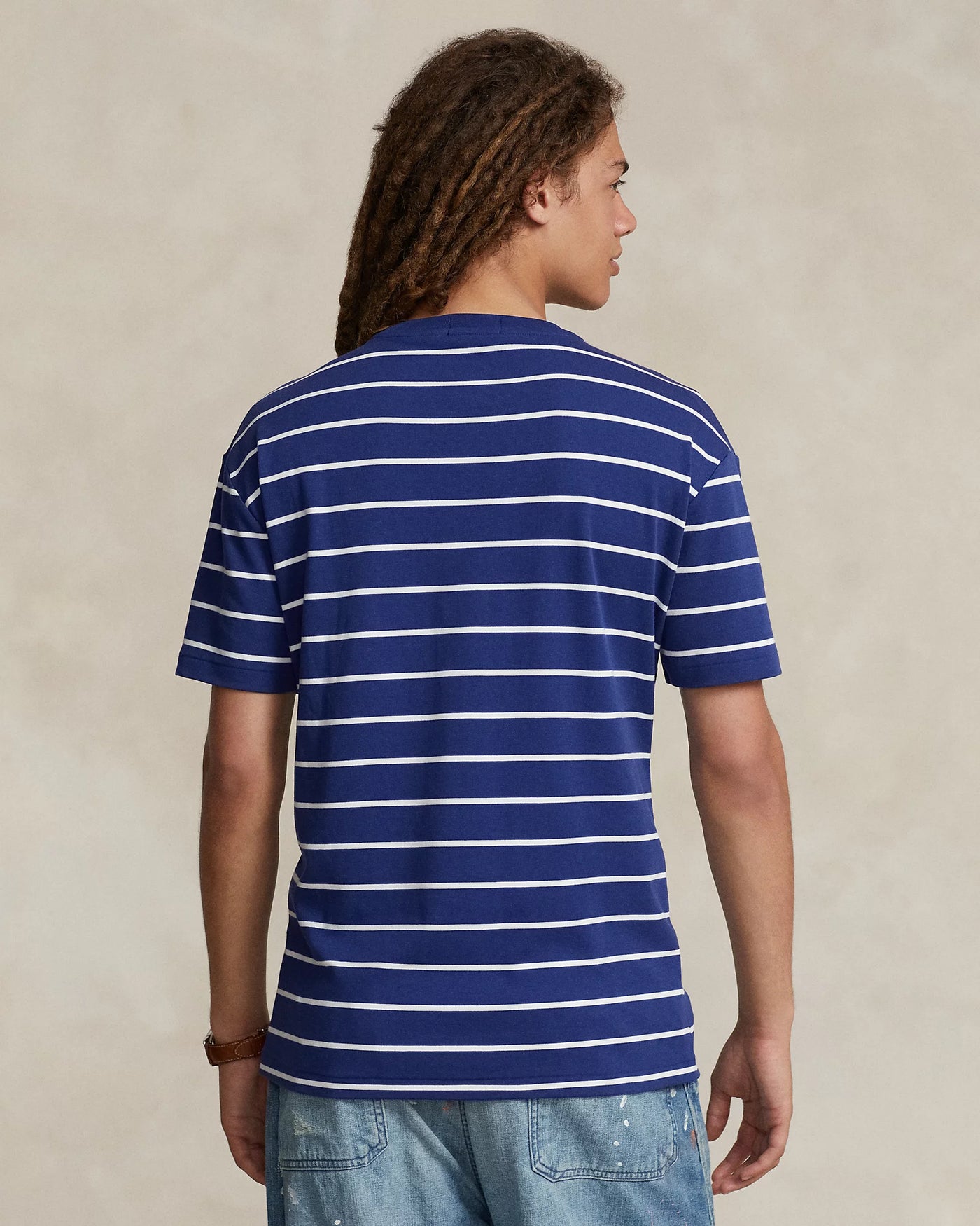Ralph Lauren T-Shirt από Μαλακό Βαμβάκι Κλασικής Γραμμής | Μπλε/Λευκό