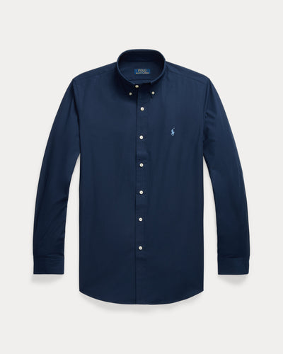 Ralph Lauren Custom Fit Stretch Poplin Shirt | Newport Navy