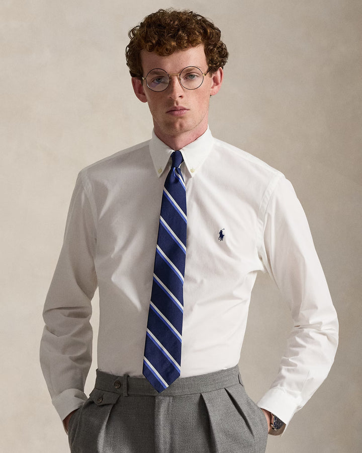 Ralph Lauren Custom Fit Stretch Poplin Shirt | White