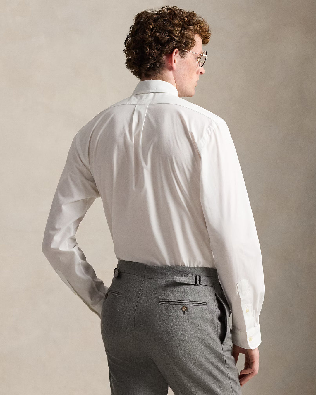 Ralph Lauren Custom Fit Stretch Poplin Shirt | White