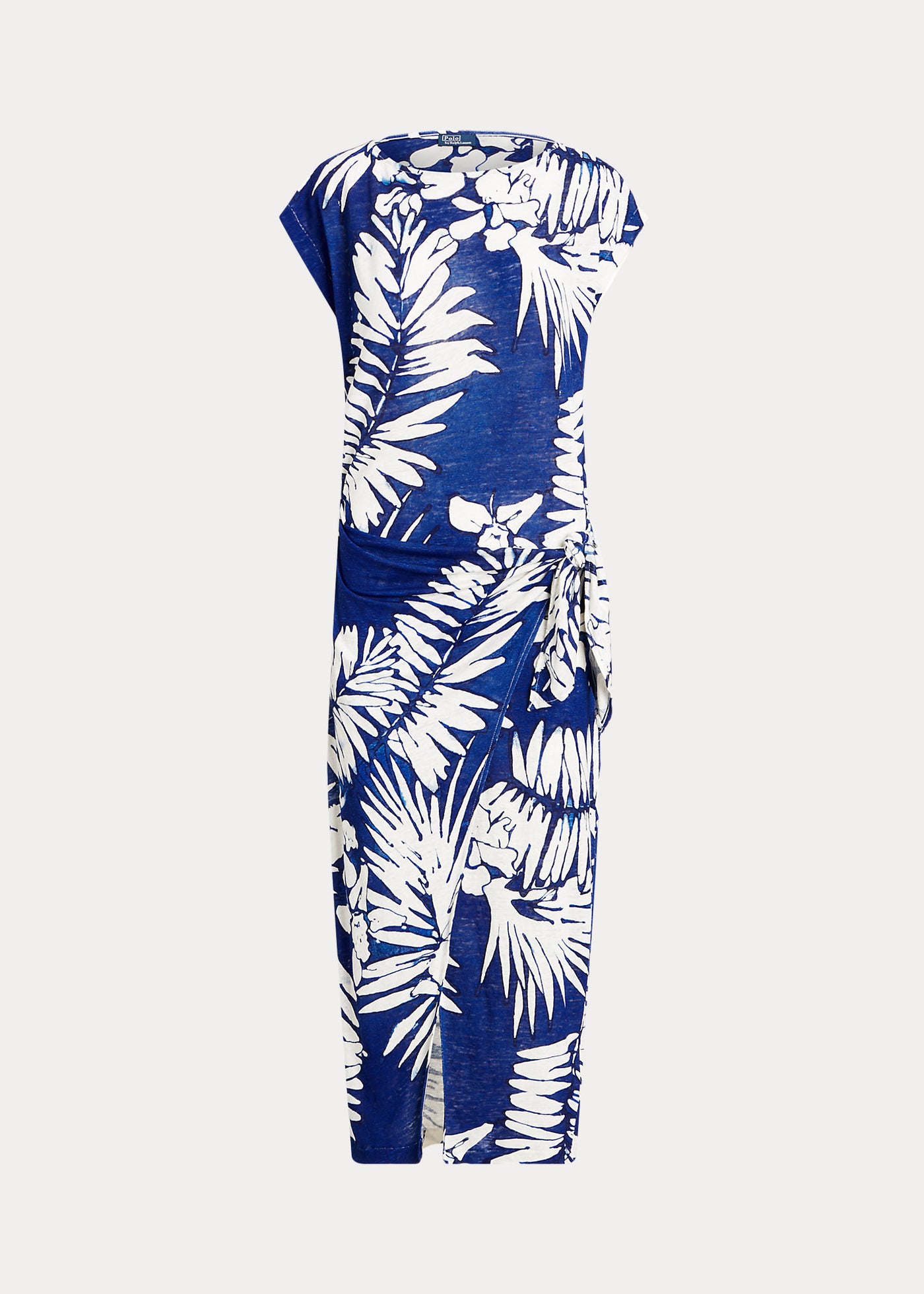 Ralph Lauren Φλοράλ Λινό Φόρεμα | Μπλε