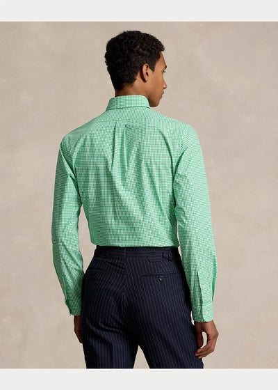 Ralph Lauren Custom Fit Gingham Υποκάμισο με Ελαστική Ποπλίνα | Πράσινο/Λευκό