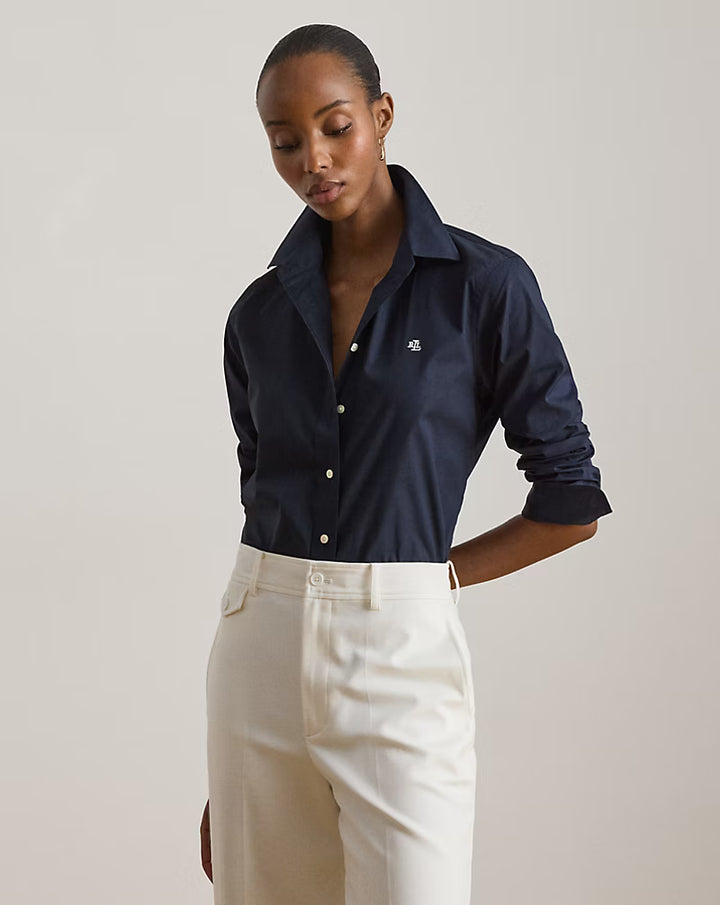 Lauren Ralph Lauren Easy Care Stretch Cotton Shirt | Lauren Navy