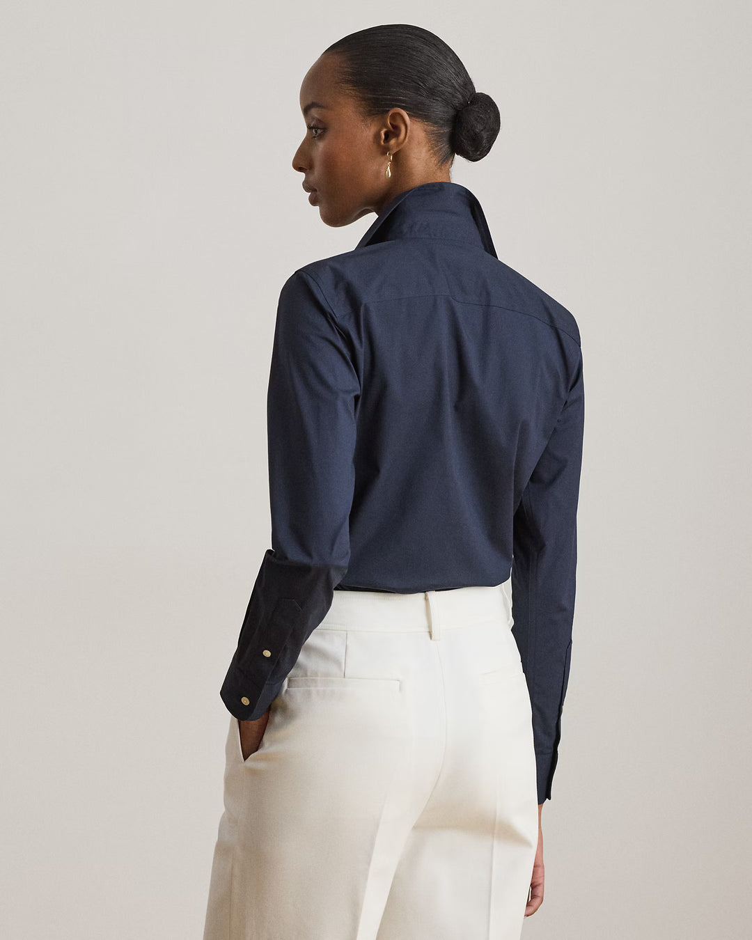 Lauren Ralph Lauren Easy Care Stretch Cotton Shirt | Lauren Navy