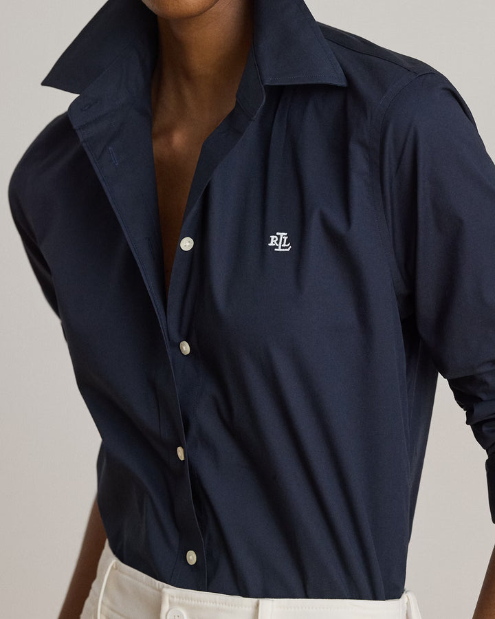 Lauren Ralph Lauren Easy Care Stretch Cotton Shirt | Lauren Navy