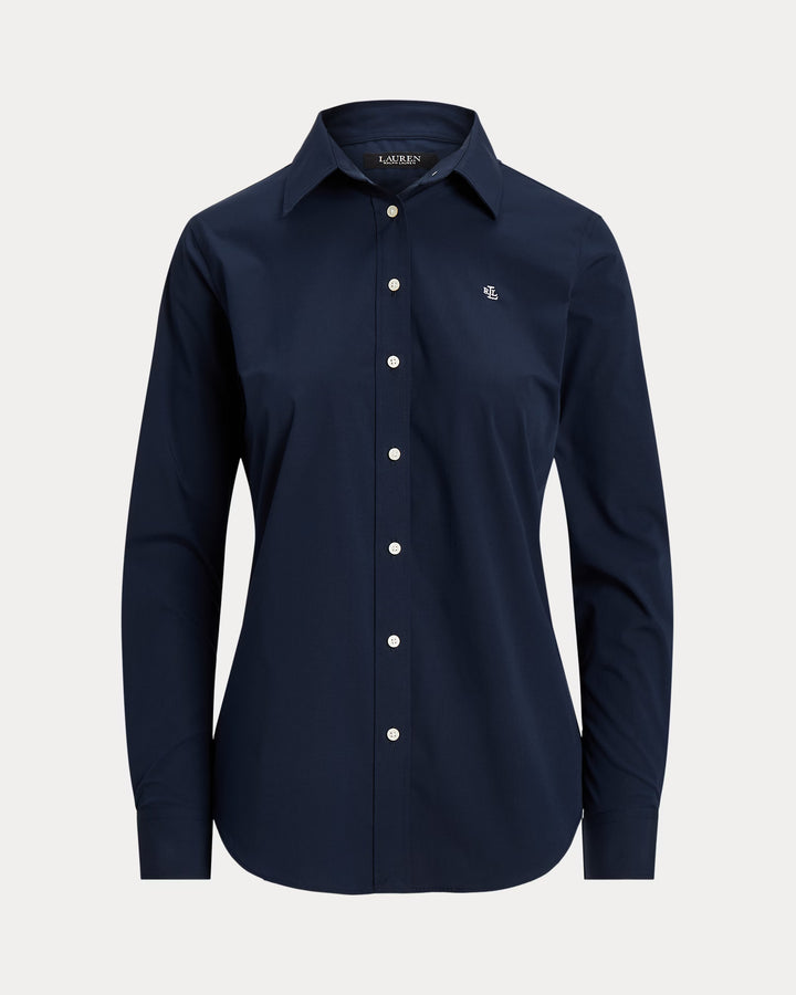 Lauren Ralph Lauren Easy Care Stretch Cotton Shirt | Lauren Navy