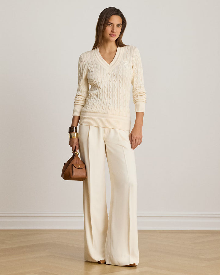 Lauren Ralph Lauren Cable-Knit Cricket Jumper | Cream