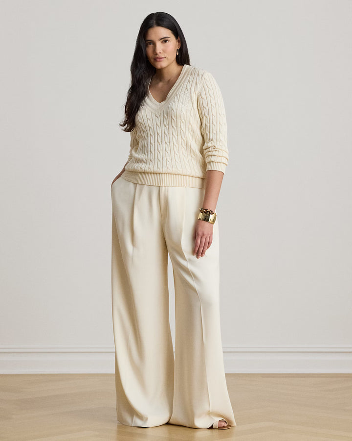 Lauren Ralph Lauren Cable-Knit Cricket Jumper | Cream