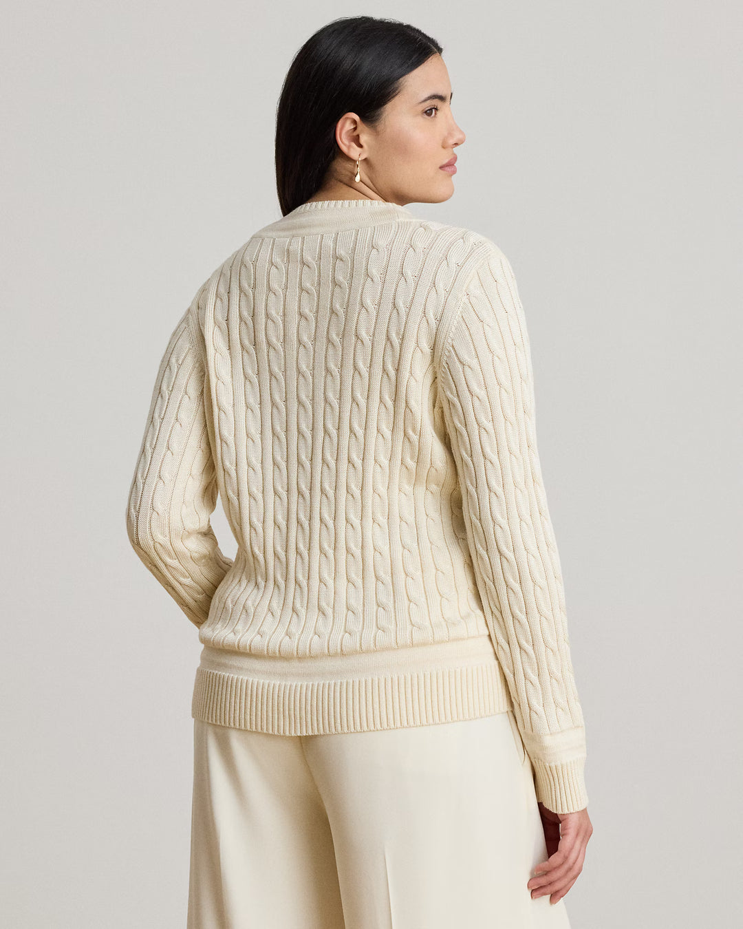 Lauren Ralph Lauren Cable-Knit Cricket Jumper | Cream