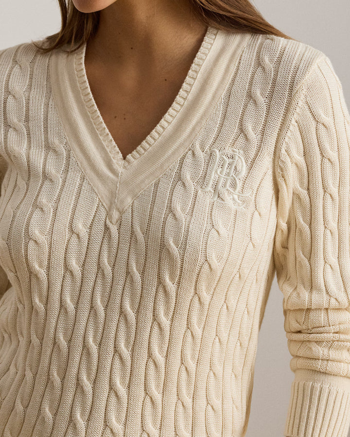 Lauren Ralph Lauren Cable-Knit Cricket Jumper | Cream