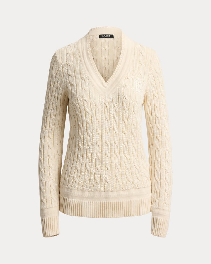 Lauren Ralph Lauren Cable-Knit Cricket Jumper | Cream