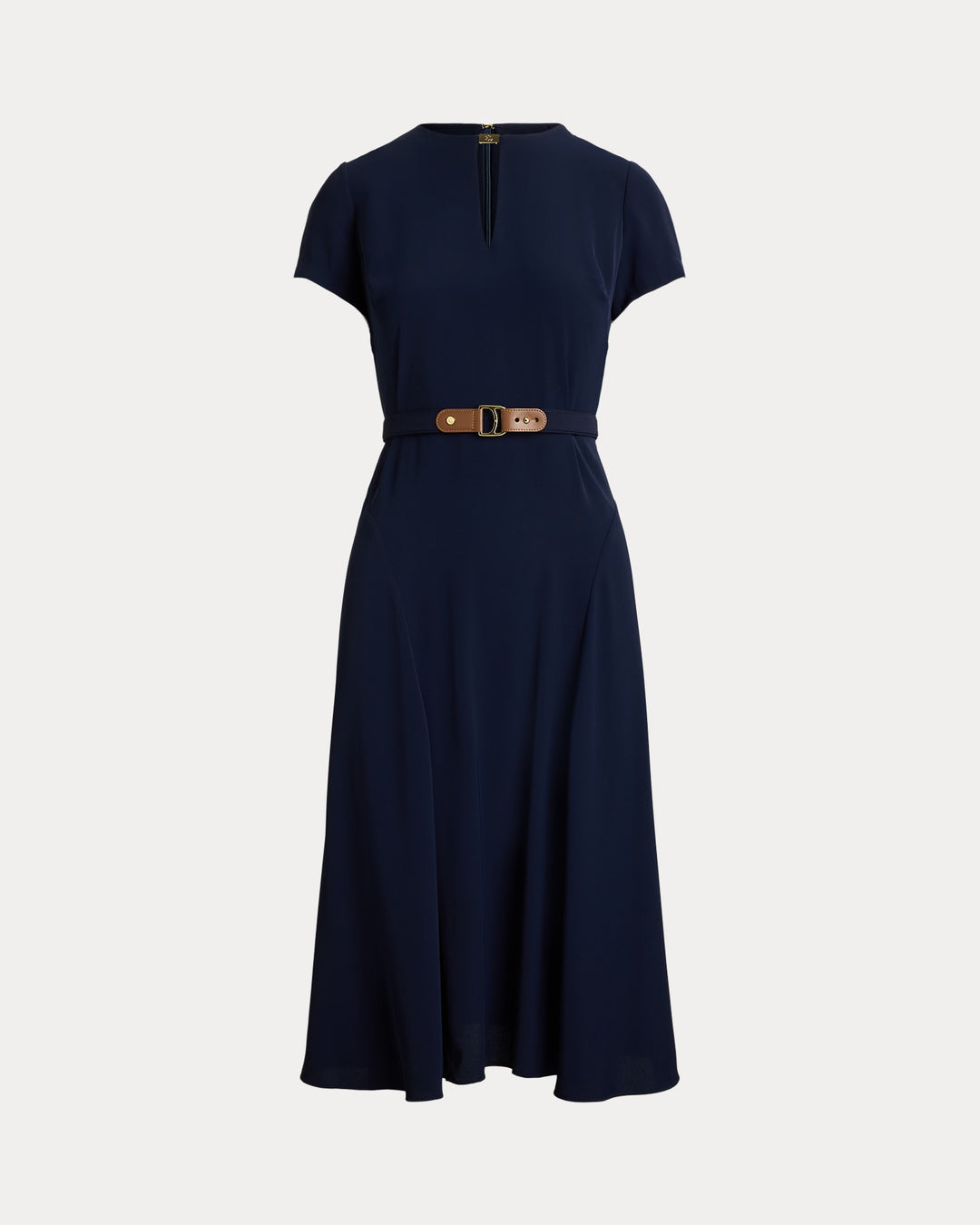 Lauren Ralph Lauren Belted Georgette Dress | Lighthouse Navy