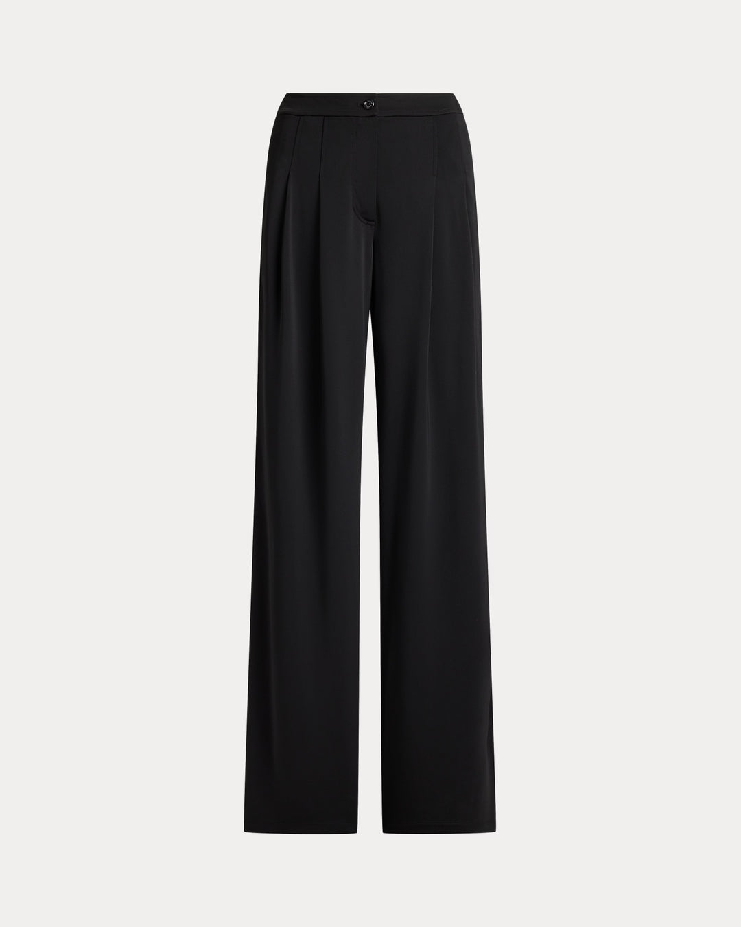 Lauren Ralph Lauren Pleated Stretch Jersey Wide-Leg Trousers | Black