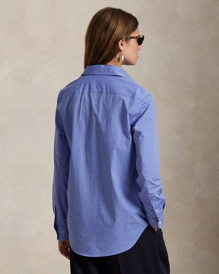Ralph Lauren End-on-End Stretch Slim Fit Cotton Shirt | Blue End on End