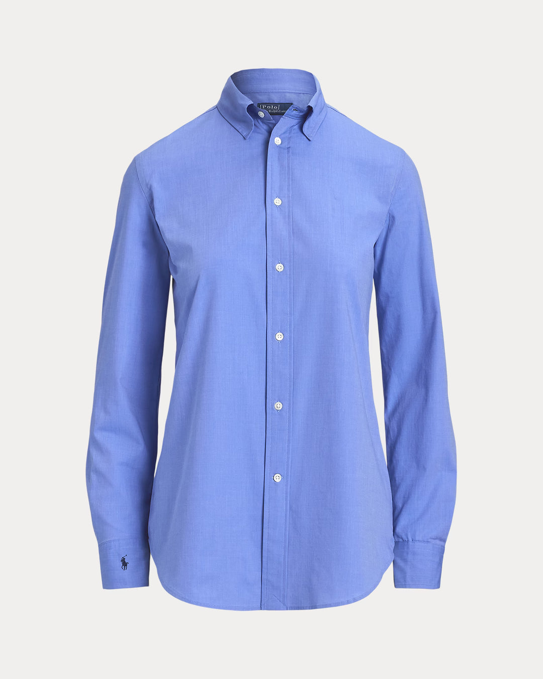 Ralph Lauren End-on-End Stretch Slim Fit Cotton Shirt | Blue End on End