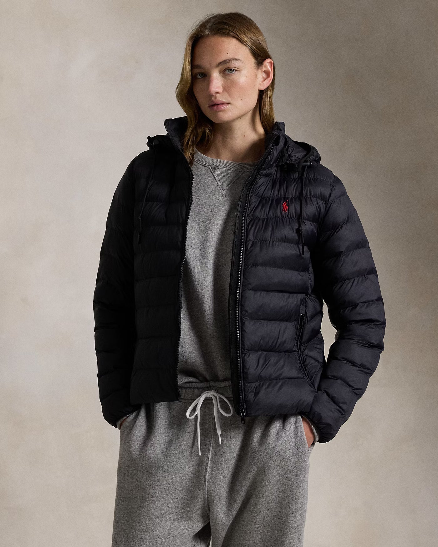 Ralph Lauren Water-Resistant Packable Hooded Jacket | Black