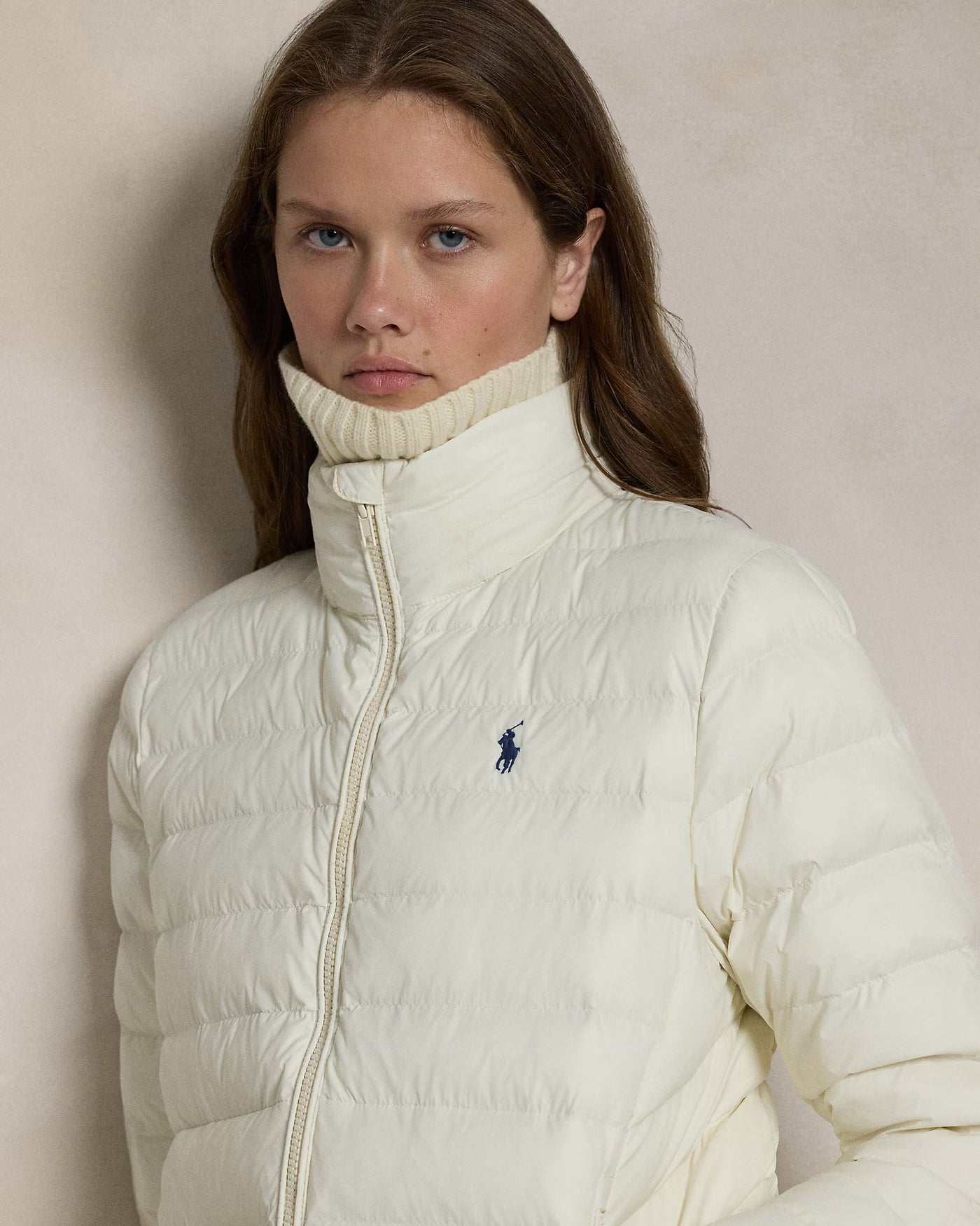 Ralph Lauren Water-Resistant Packable Hooded Jacket | Estate Cream