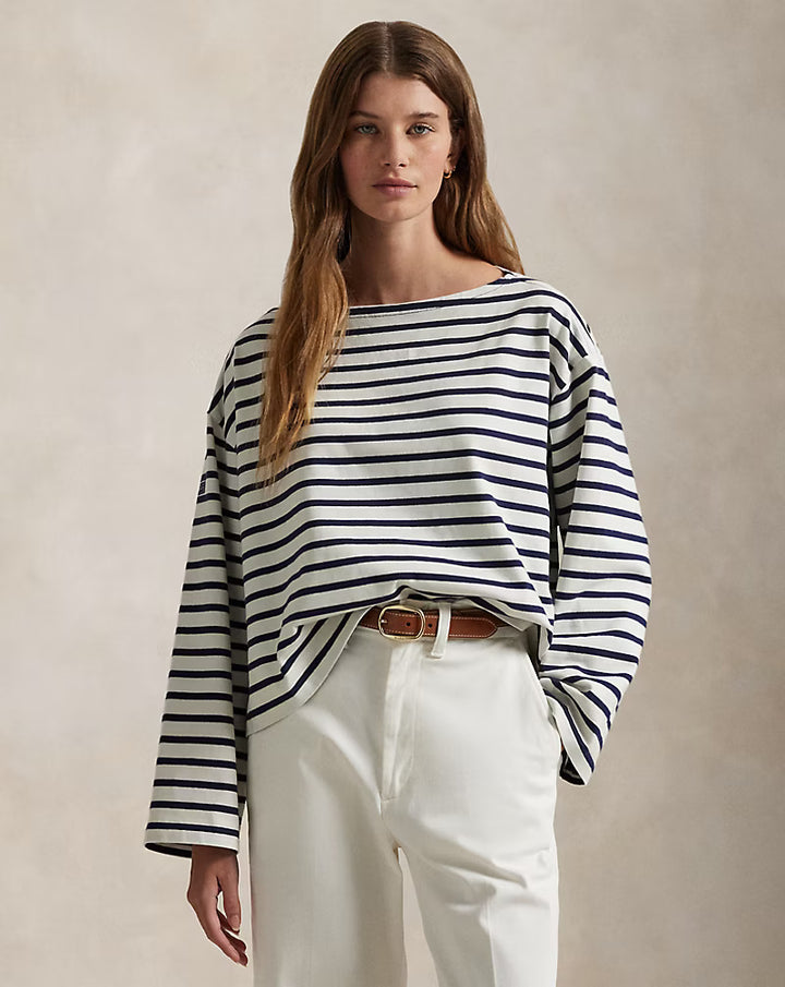 Ralph Lauren Striped Boatneck Mariner Women's T-Shirt | Navy/White