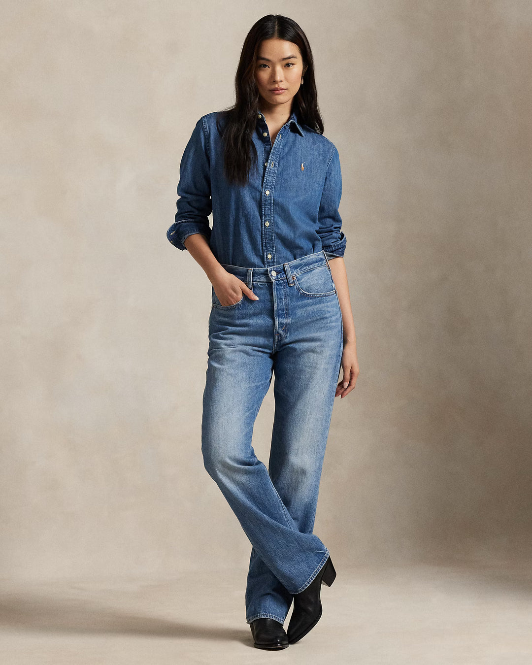 Ralph Lauren Slim Fit Denim Women's Shirt | Merced Wash