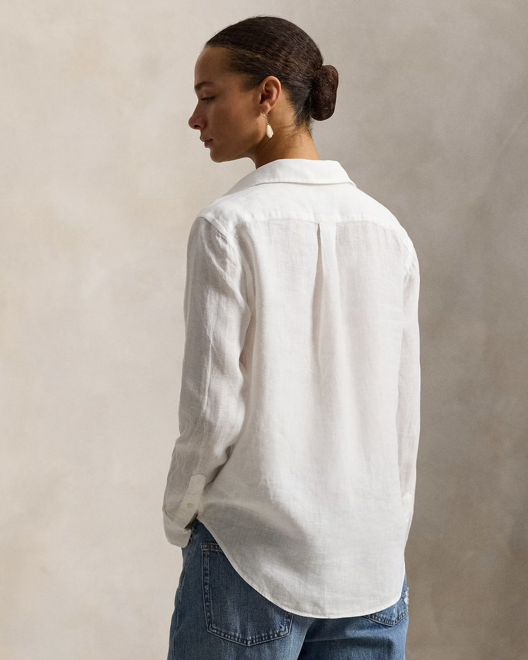 Ralph Lauren Classic Fit Linen Women's Shirt | White