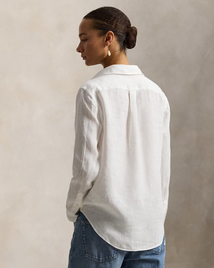 Ralph Lauren Classic Fit Linen Women's Shirt | White