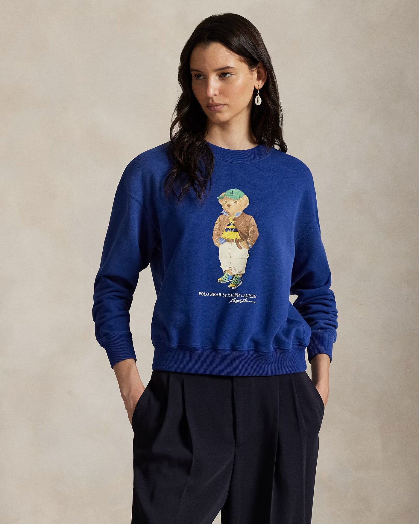 Ralph Lauren Polo Bear Lightweight Fleece Crewneck | Blue Yacht