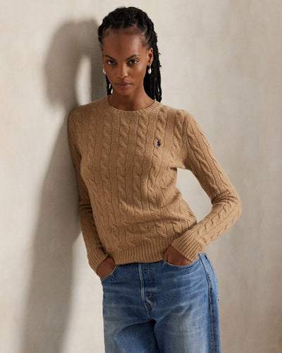 Ralph Lauren Cable Wool-Cashmere Crewneck Jumper | Camel