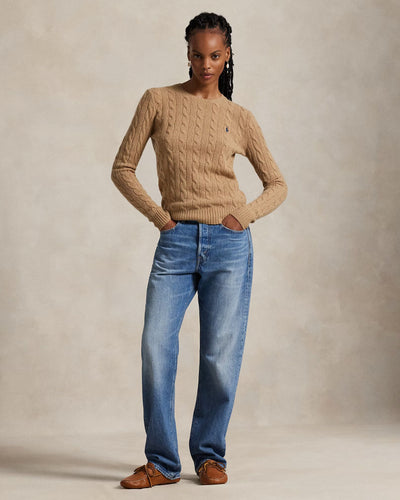 Ralph Lauren Cable Wool-Cashmere Crewneck Jumper | Camel