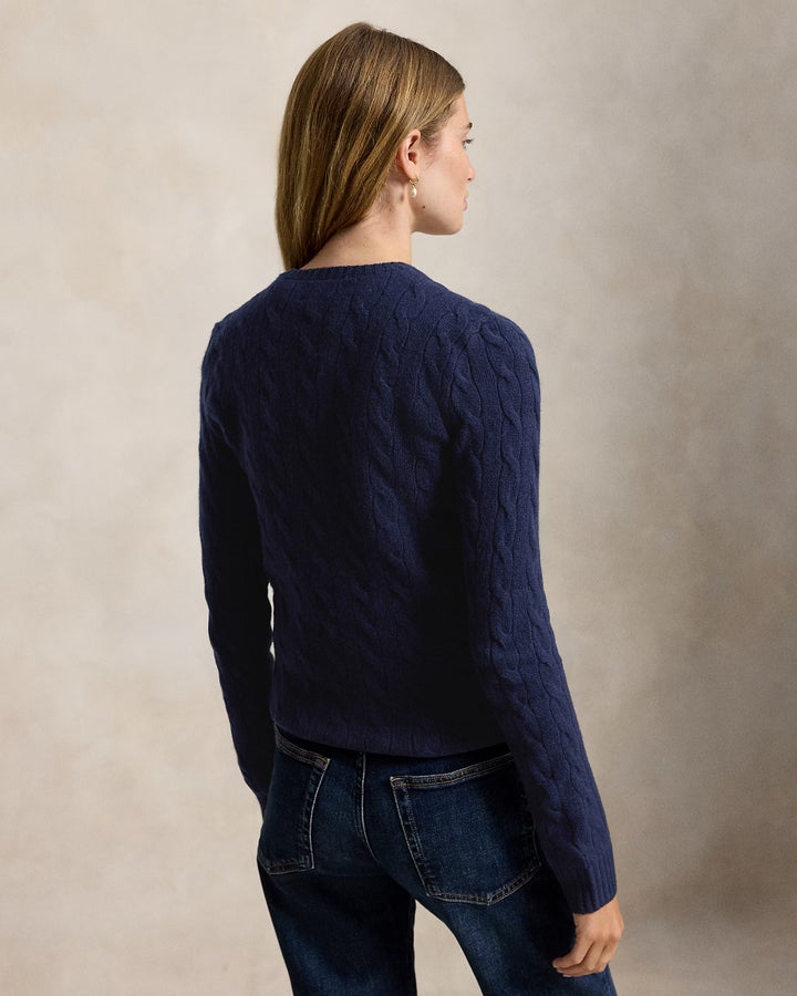 Ralph Lauren Cable Wool-Cashmere Crewneck Jumper | Hunter Navy
