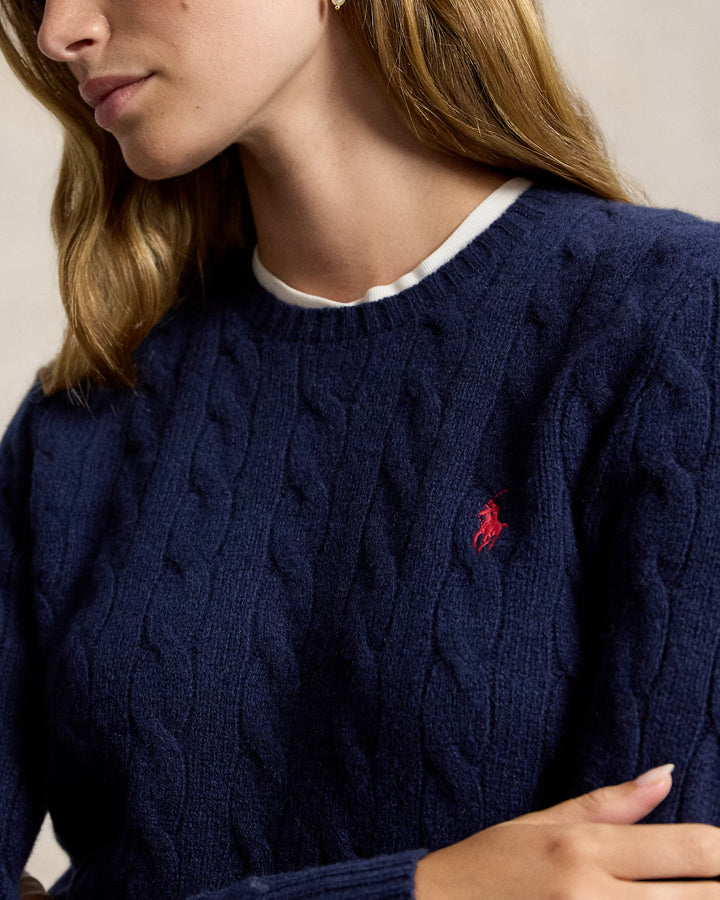 Ralph Lauren Cable Wool-Cashmere Crewneck Jumper | Hunter Navy