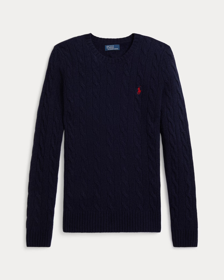 Ralph Lauren Cable Wool-Cashmere Crewneck Jumper | Hunter Navy