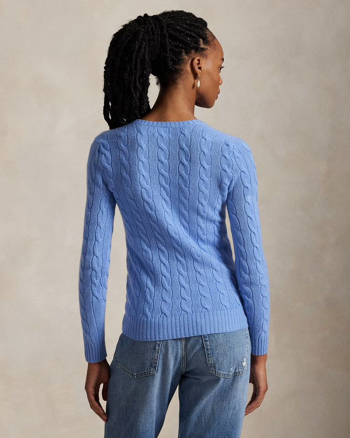 Ralph Lauren Cable-Knit Wool-Cashmere V-Neck Jumper | Litchfield Blue