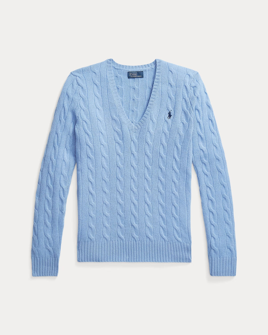 Ralph Lauren Cable-Knit Wool-Cashmere V-Neck Jumper | Litchfield Blue