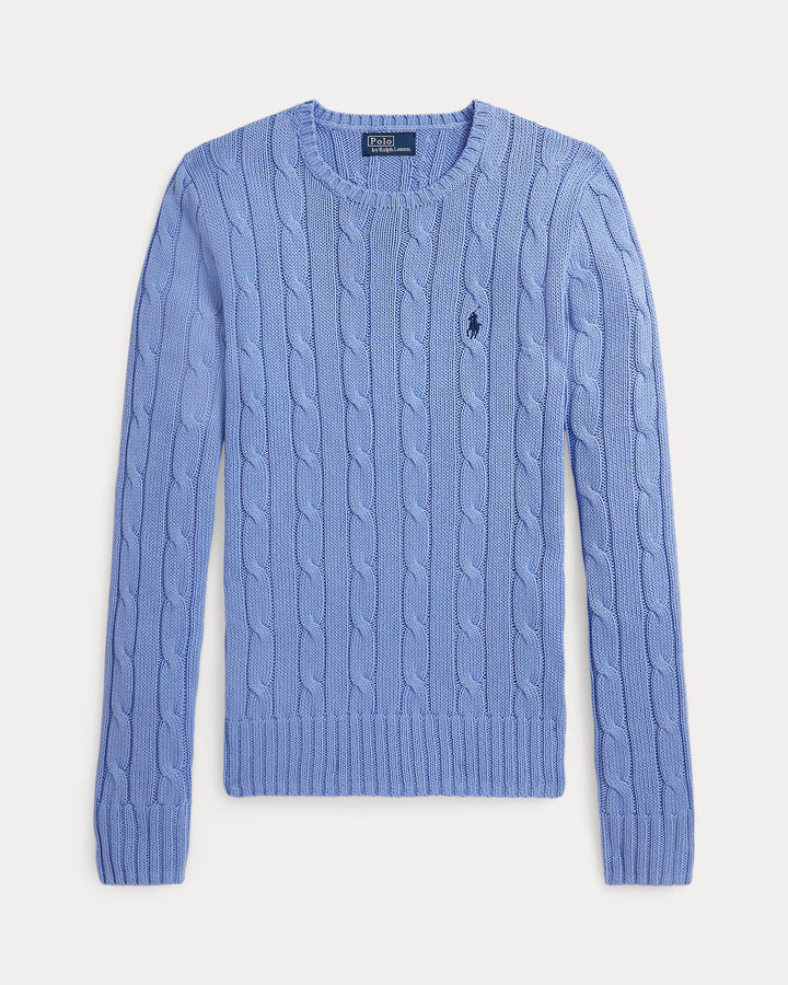 Ralph Lauren Cable-Knit Cotton Crewneck Jumper | Litchfield Blue