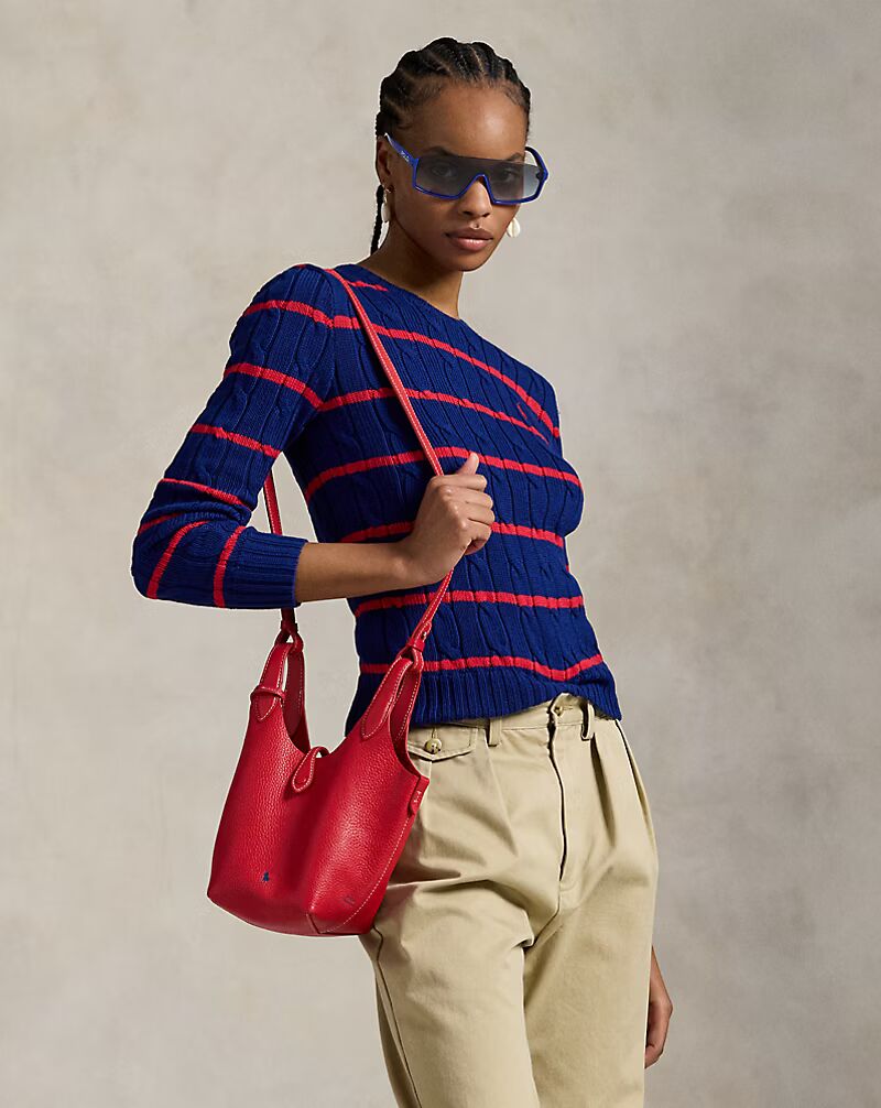 Ralph Lauren Striped Cable-Knit Cotton Jumper | Cobalt Stripe