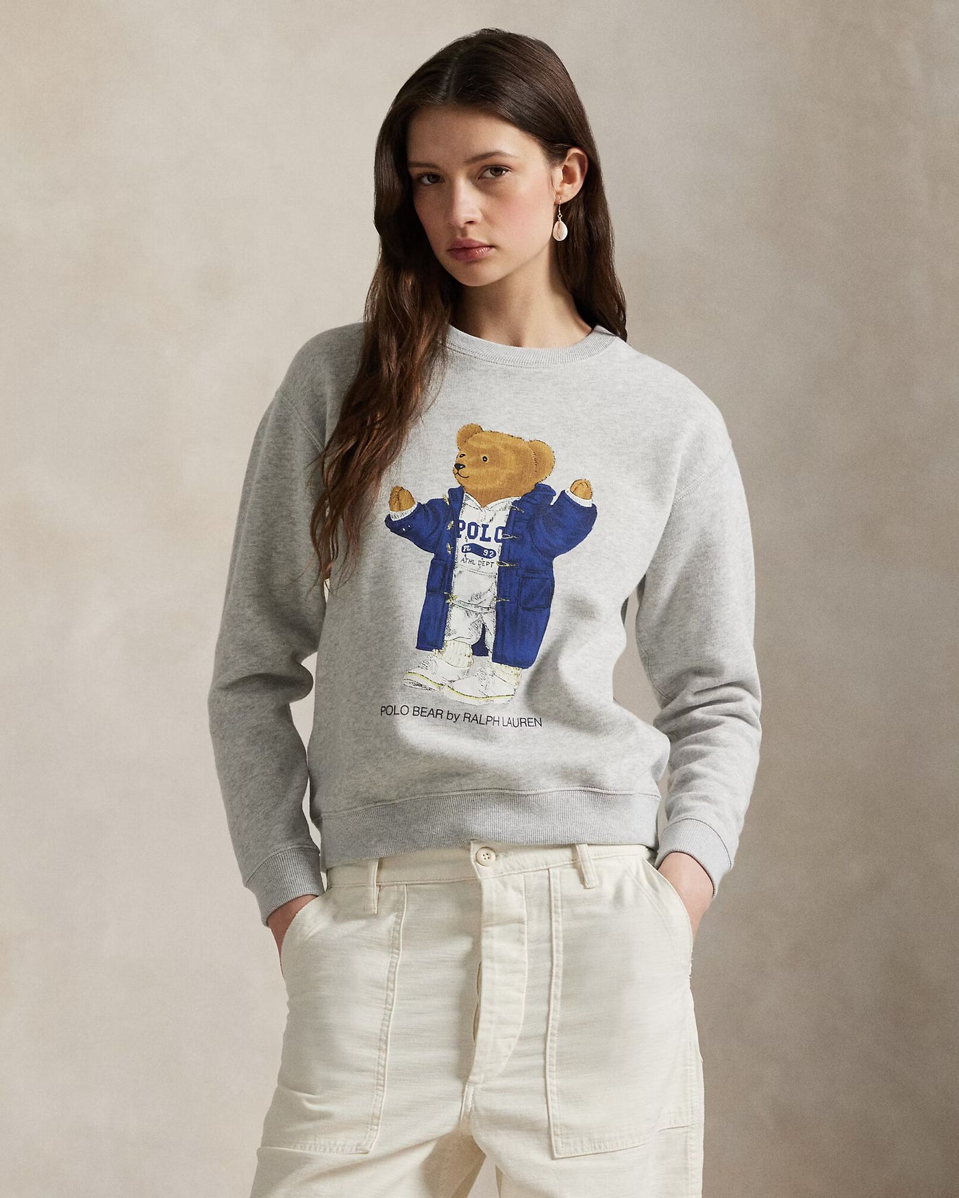 Ralph Lauren Polo Bear Fleece Crewneck | Light Grey