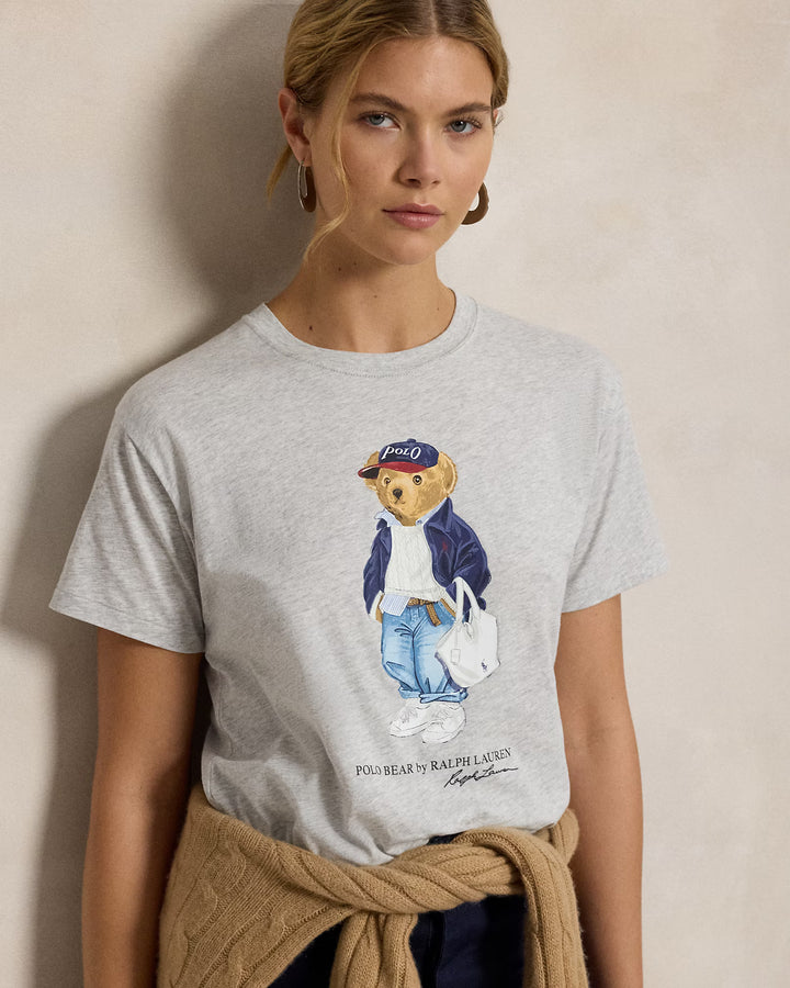 Ralph Lauren Polo Bear Cotton Jersey Women's T-Shirt | Light Smoke