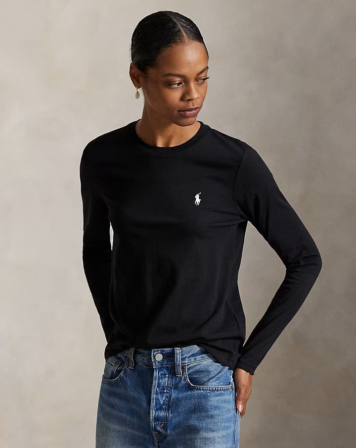 Ralph Lauren Classic Fit Jersey Long-Sleeve Tee | Black