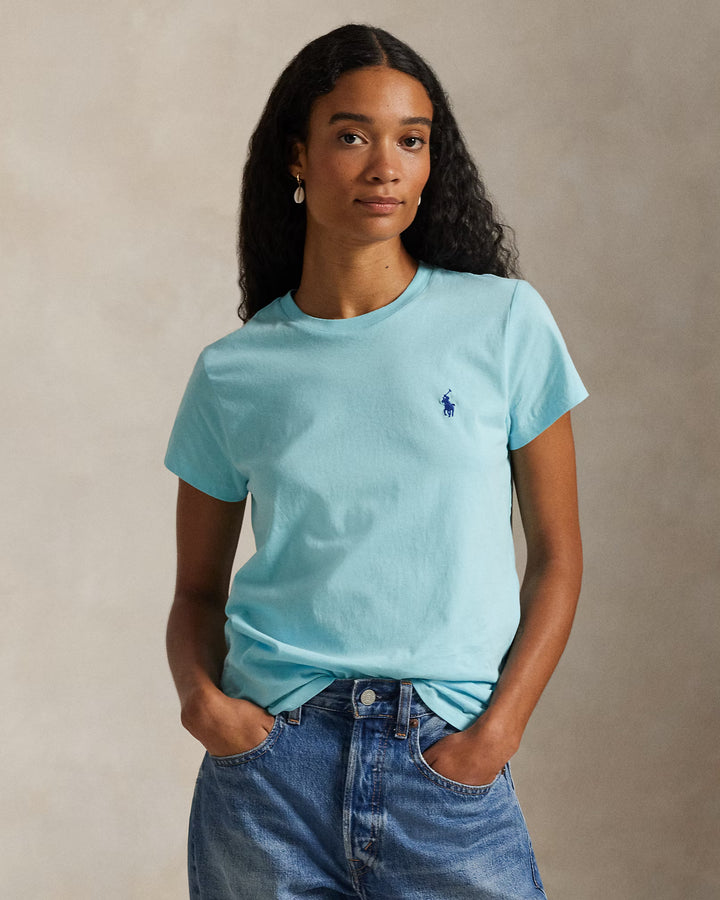 Ralph Lauren Classic Fit Cotton Jersey Women's Crewneck Tee | Turquoise Nova