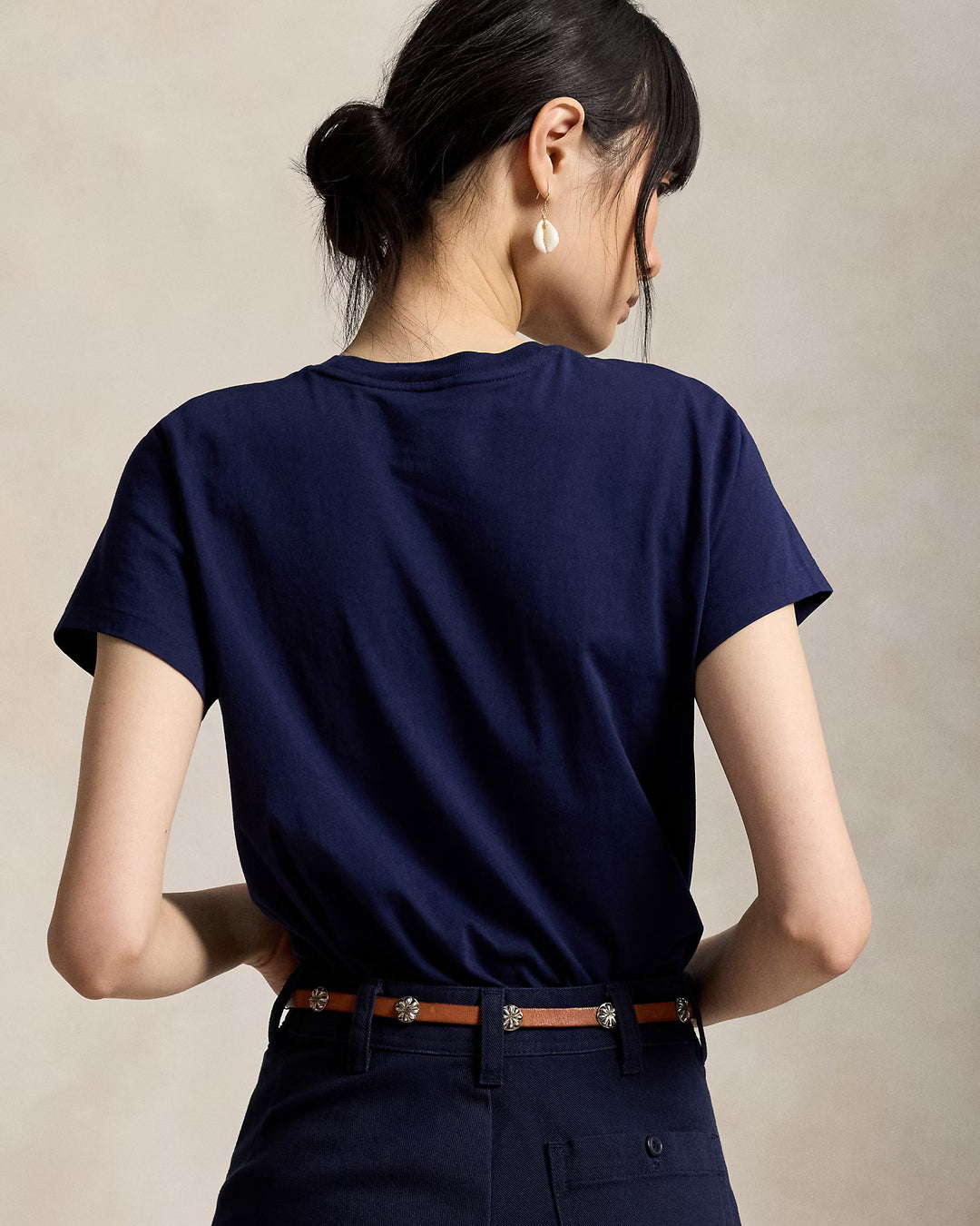 Ralph Lauren Classic Fit Cotton Jersey Women's Crewneck Tee | Cruise Navy