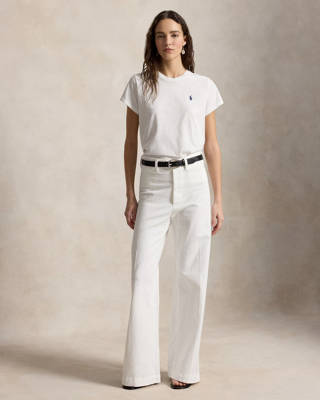 Ralph Lauren Classic Fit Cotton Jersey Women's Crewneck Tee | White