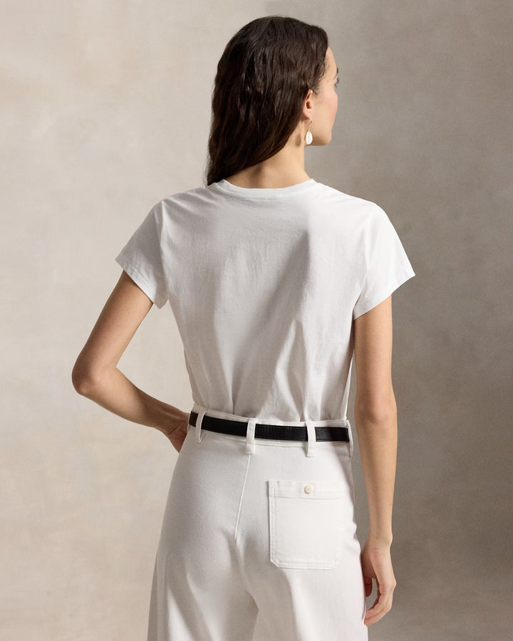 Ralph Lauren Classic Fit Cotton Jersey Women's Crewneck Tee | White