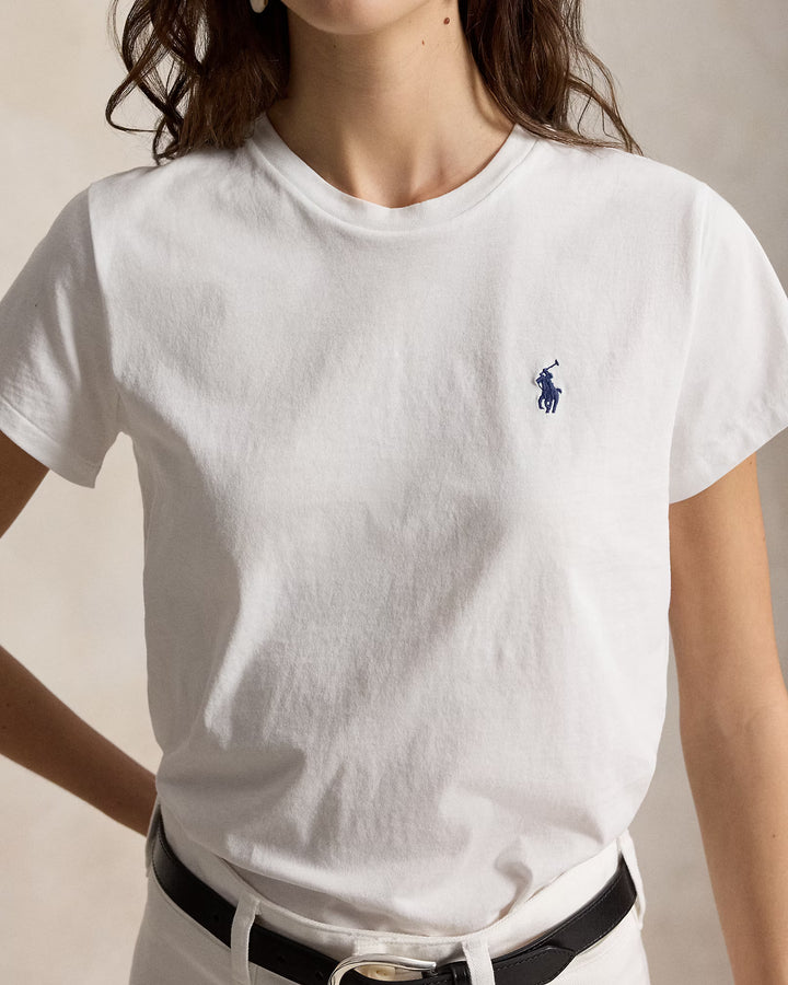 Ralph Lauren Classic Fit Cotton Jersey Women's Crewneck Tee | White