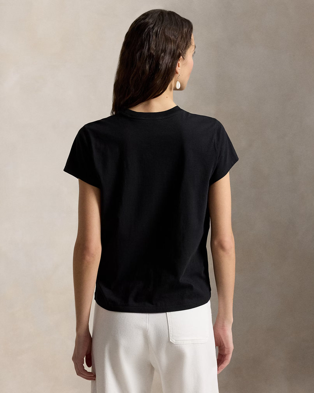 Ralph Lauren Classic Fit Cotton Jersey Women's Crewneck Tee | Black