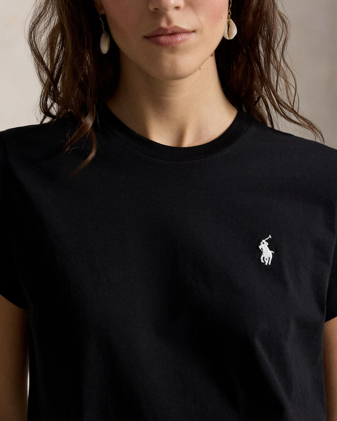 Ralph Lauren Classic Fit Cotton Jersey Women's Crewneck Tee | Black
