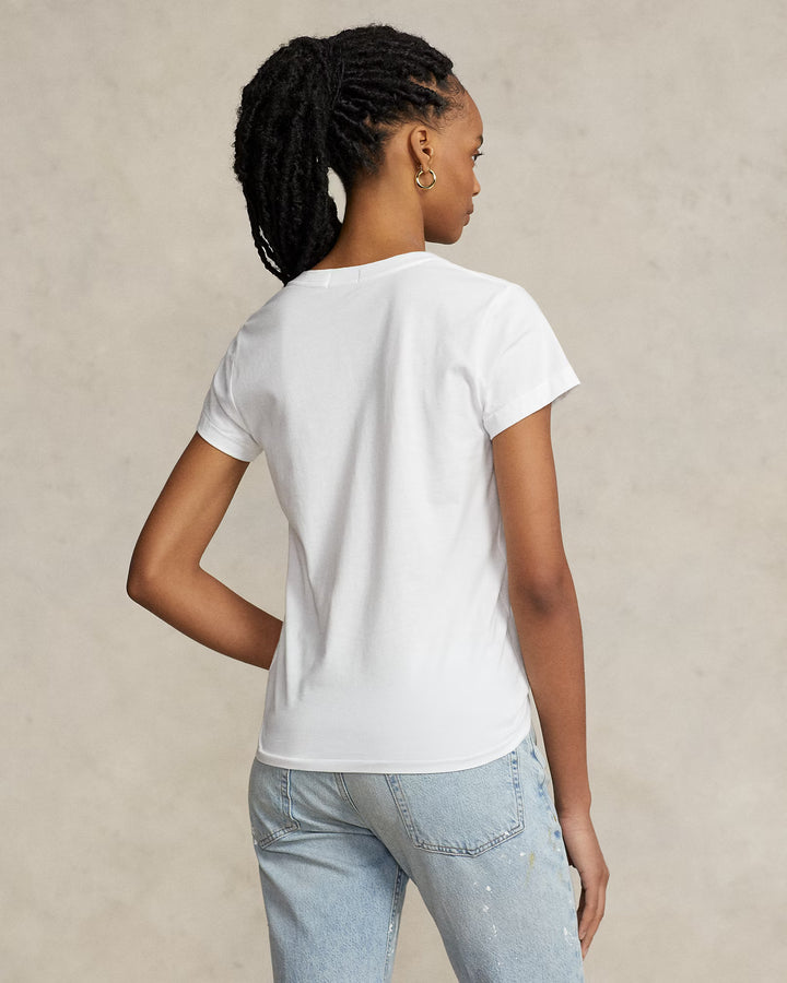 Ralph Lauren Cotton Jersey V-Neck Women's T-Shirt | White