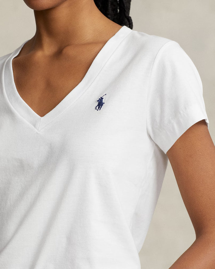 Ralph Lauren Cotton Jersey V-Neck Women's T-Shirt | White