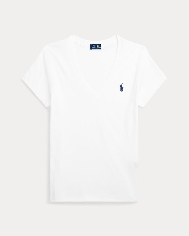 Ralph Lauren Cotton Jersey V-Neck Women's T-Shirt | White