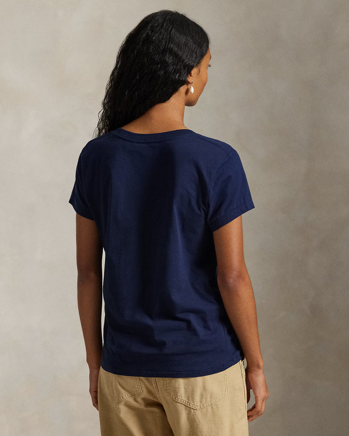 Ralph Lauren Cotton Jersey V-Neck Women's T-Shirt | Cruise Navy